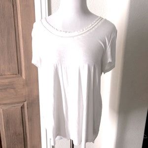 Anthropologie Womens Stretch Slub Deletta Tunic Top Tee Relaxed Medium Comfort